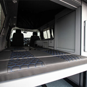 Balmoral Base rear seats lowered to make the bed
