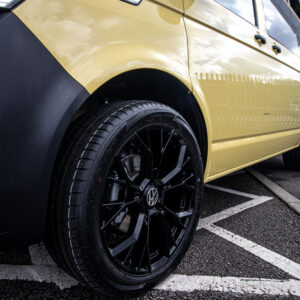 T6.1 Volkswagen Transporter Startline Campervan – Sunny Yellow – 24 Plate – A1196 wheel closeup
