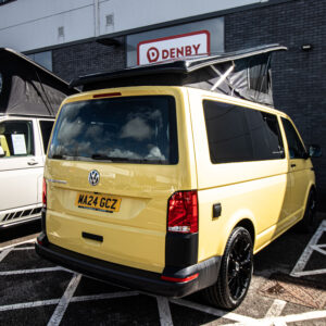 T6.1 Volkswagen Transporter Startline Campervan – Sunny Yellow – 24 Plate – A1196 angled rear view