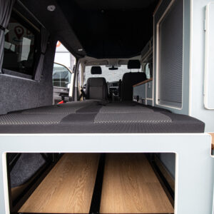 T6.1 Volkswagen Transporter Highline Campervan – Light Ivory – 24 Plate – A1198 seats reclined to make the bed