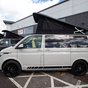 Side view of the Balmoral Deluxe T6.1 Volkswagen Transporter Startline Campervan - Ascot Grey - 21 Plate