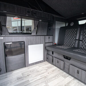 Balmoral Deluxe SWB - T6.1 Volkswagen Transporter Highline Campervan – Pure Grey – 23 – A1267 view of the rear seats
