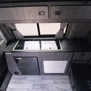 Balmoral Deluxe SWB - T6.1 Volkswagen Transporter Highline Campervan – Pure Grey – 23 – A1267 worktop when the lid is shut